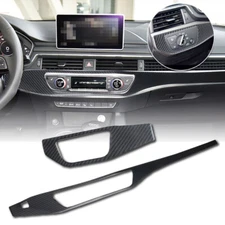 Carbon Fiber Dash Console Panel Headlight Switch Cover Trim Fits 17-24 A4 S4