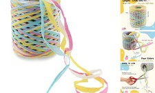 Raffia Paper Ribbon 393 Feet Colorful Matte 4 color-blue white pink yellow