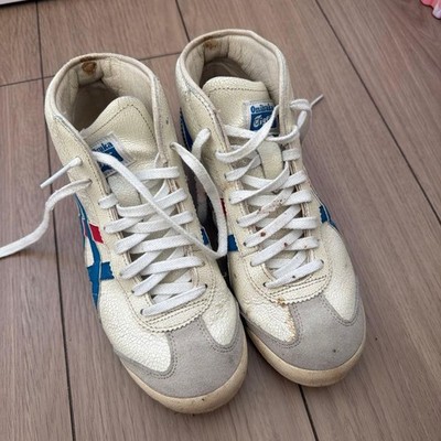 Tokyo Onitsuka Tiger Sneaker Mexico Mid Runner Größe 4,5 Elfenbein Blau Rot