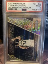 2017 Panini Prizm Giannis Antetokounmpo Get Hyped Mojo Prizm /25 PSA 9