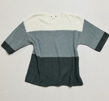 Women  s Oversized Knit Sweater Blue Large