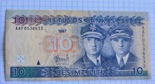 Lithuania, 10 Litu 1997 XF BANKNOTE 
