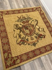 Armorial Coat of Arms Medieval Style Large Woven Tapestry 51x52” Just Over 4 Ft