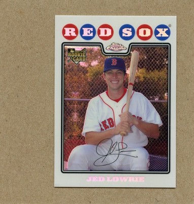 2008 Topps Updates Chrome Refractor Box Topper SP Jed Lowrie #CHR4 Rookie RC