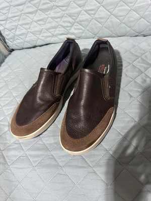 Mens 11 45 ECCO Collin 2.0 Brown Leather Suede Slip On Casual Shoes Sneakers
