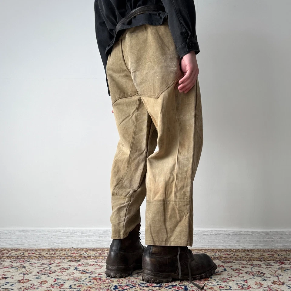 1960s Vintage Workwear Soviet Union USSR Work Welders Pants - Image 3 of 4