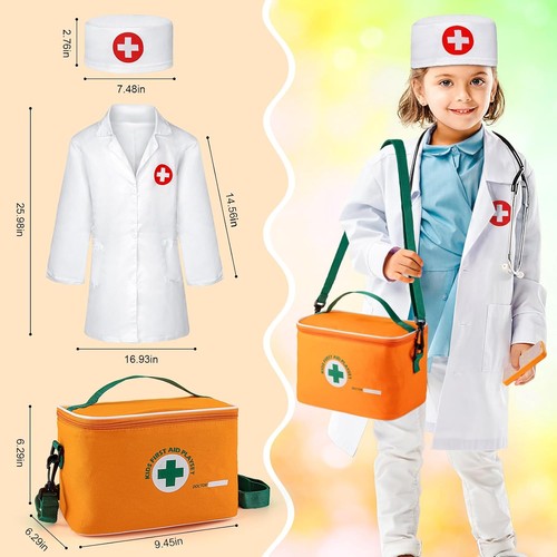 Doctors Set for Kids, Wooden Kids Doctors Kit with Real Stethoscope - Afbeelding 3 van 6