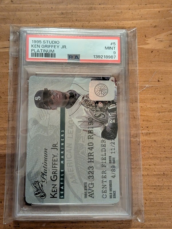 1995 Studio - Ken Griffey Jr #5 Platinum Low Pop PSA 9