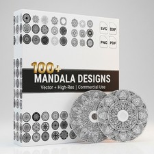 MEGA PACK +100 Mandala DXF SVG Ai | Laser Cut & CNC Designs Bundle On USB | CD