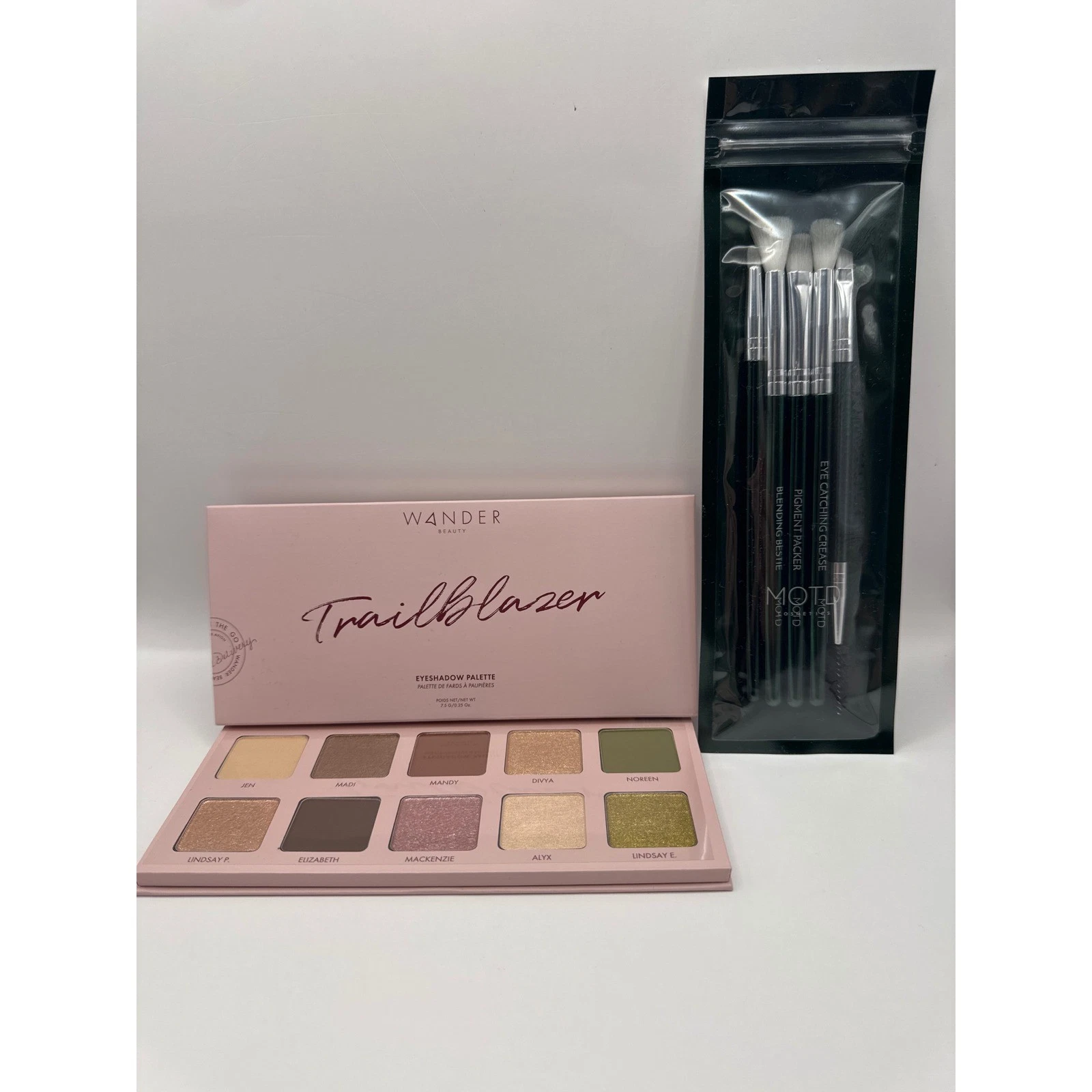 Wander Beauty Trailblazer Eyeshadow Palette and MOTD 5pc Eye Brush Set Bundle