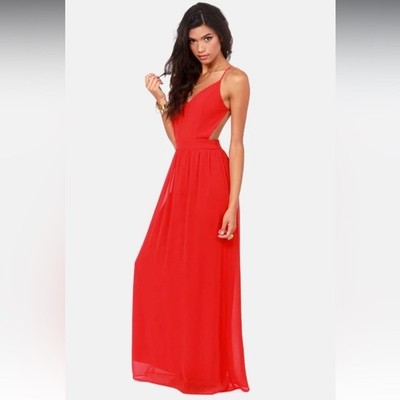 Rooftop Garden Backless Red Dress