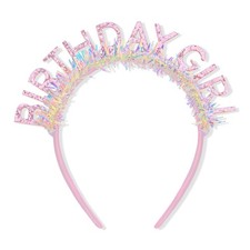 CAVETEE Birthday Crown for Women and Girl, Pink Happy One Size,