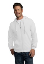 Fruit of the Loom Full-Zip Hooded Sweatshirt Lightweight Mens Sz Medium White