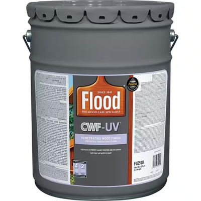 #ad Flood Clear UV Based Exterior Wood Finish for Fences Decks Siding Stain 5 Gallon $164.88