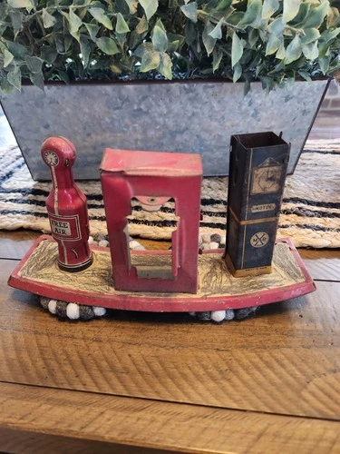 1930's Marx Tin Toy Gas Station Auto Service Island, Incomplete Read Descrip