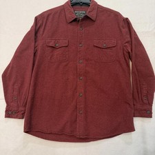 Grizzly Mountain Men's XXL Heavy Flannel Button Shirt Pockets Maroon EUC