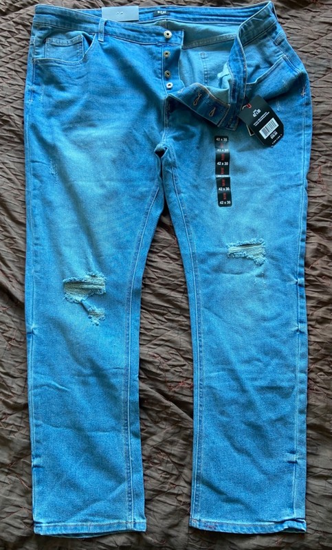 Blu Ice Flex Blue Jeans, size 42X30 - Brand New