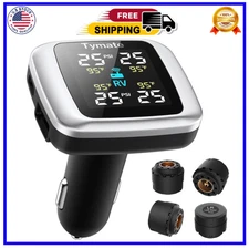 Tymate TM7 Tire Pressure Monitoring System, Wireless TPMS with 4 External & 6 RV