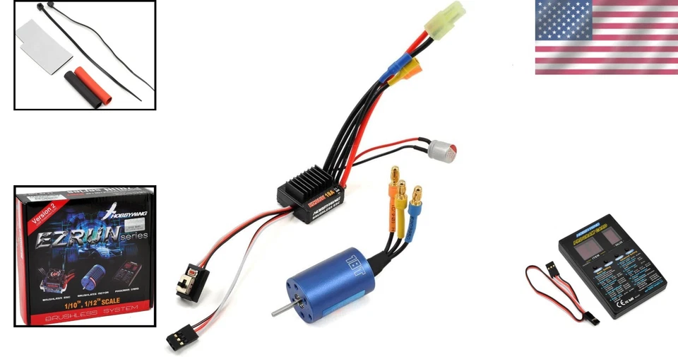 Hobbywing A2 Brushless Motor & ESC with Digital LED Program Card for RC Racing - Image 2 of 4