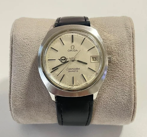 VINTAGE OMEGA SEAMASTER 1977  HAND WATCH QUARTZ 6 HIGHTJEWELS 1315 STEEL