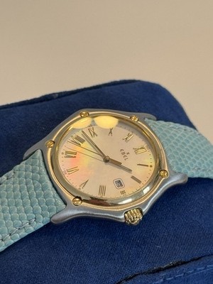 Ebel 187902 34mm Sportwave   Mother Of Pearl MOP   Herrenuhr - Kaufmann Eidechse