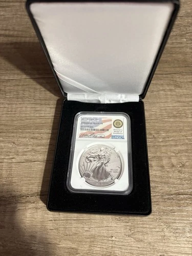 2019 W American Eagle Enhanced Reverse Proof. NGC PF 70 Miles Standish Signed