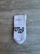 Malbon White Socks with Black Logo