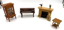 Vintage Doll House Furniture - Unknown Manufacturer  - Living Room - Lot of 4