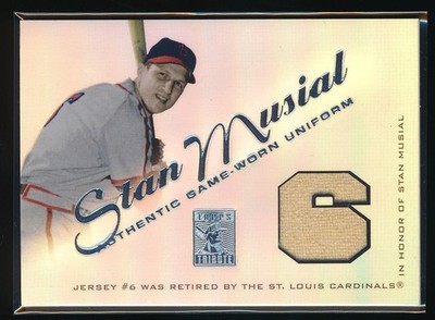 Stan Musial 2001 Topps Tribute Retired Numbers Game Used Relic Listing #2