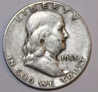 1953-S Franklin Half Dollar - 90% Silver - Circulated - #0259EB
