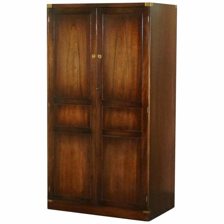 1 OF 2 RRP £7999 STUNNING BEVAN FUNNELL MILITARY CAMPAIGN WARDROBES BRASS HANDLE