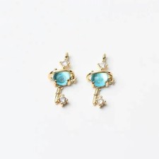 1pcs CZ Pave Star Charm,Zircon Crystal Star Cosmic Planet Pendant