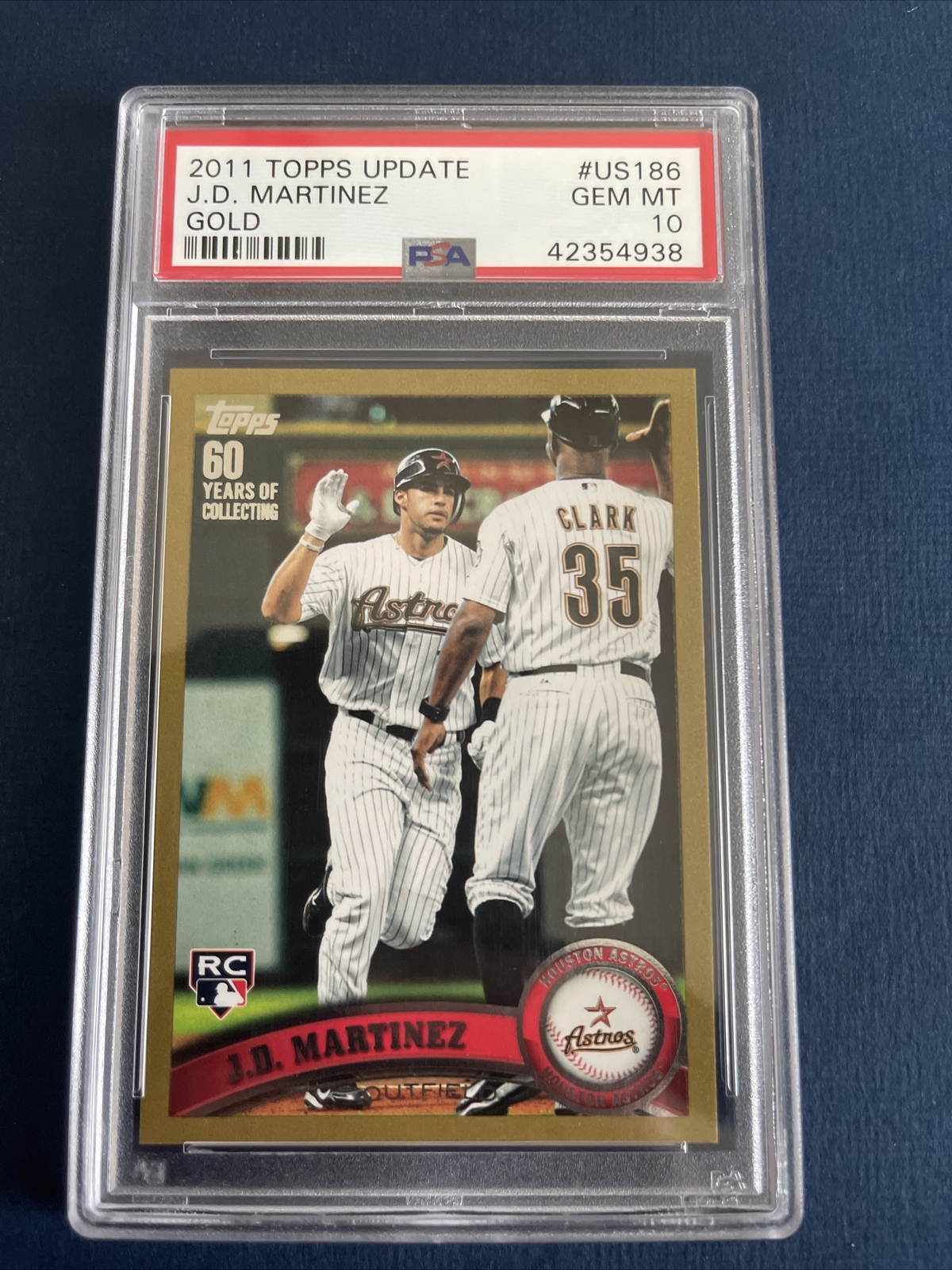 2011 J.D. MARTINEZ Topps Update GOLD #us186  Rookie Rc #/2011 PSA 10