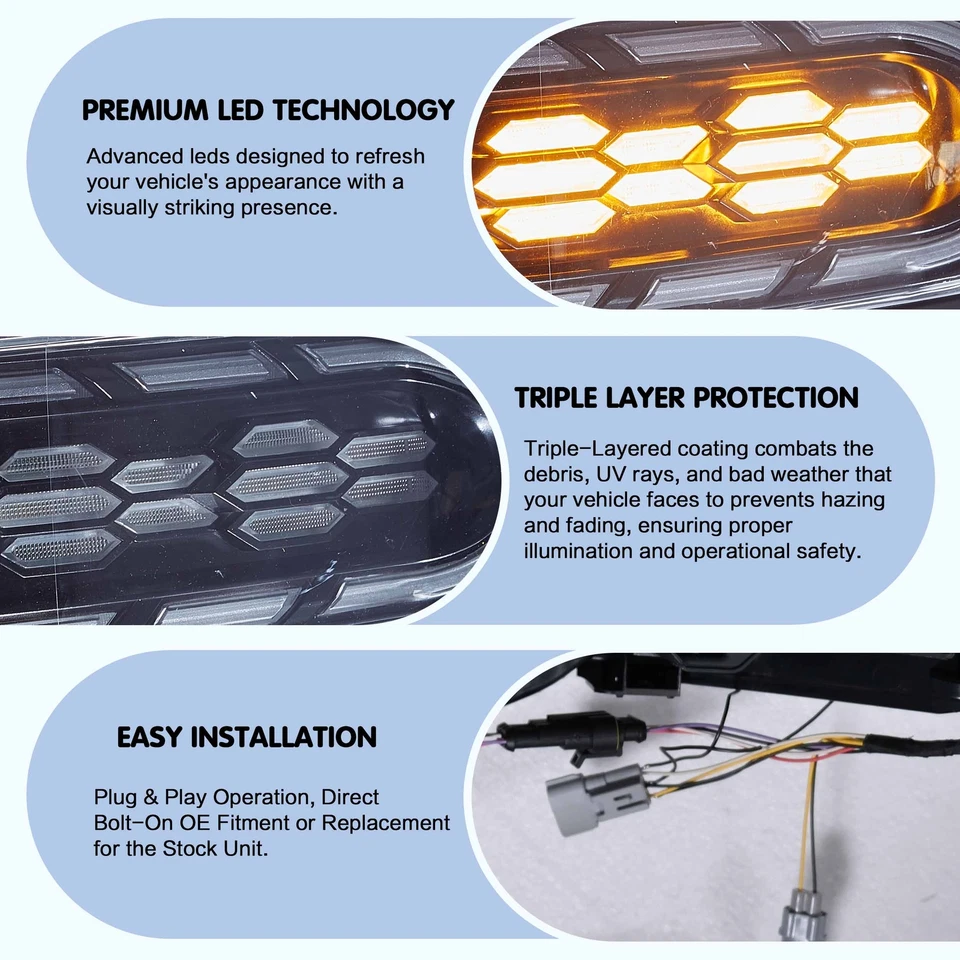 VLAND LED Headlights Startup Animation-Projector For Toyota FJ Cruiser 2007-2017 - Image 4 of 4