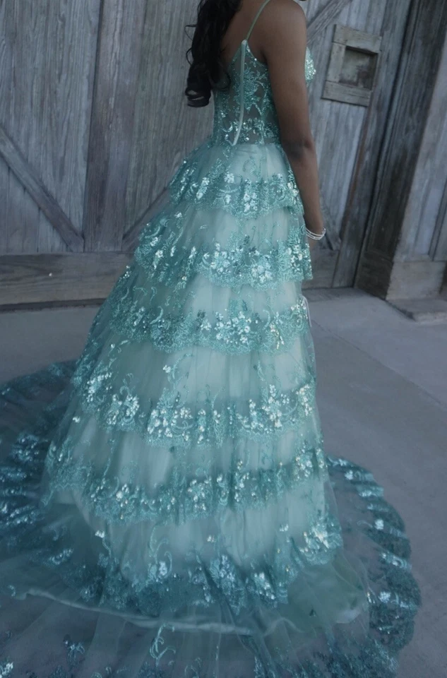 Size XS-S Turquoise Homecoming Dress - Image 3 of 4