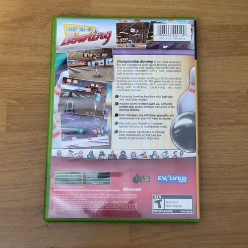 Championship Bowling (Xbox, 2006) gioco, manuale e custodia -- XBOX - Foto 2 di 2