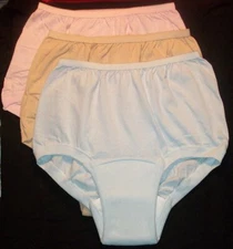 3 Pair Size XXL / 10 White & 2Pink Band Leg Cotton Wearever Incontinence Panties