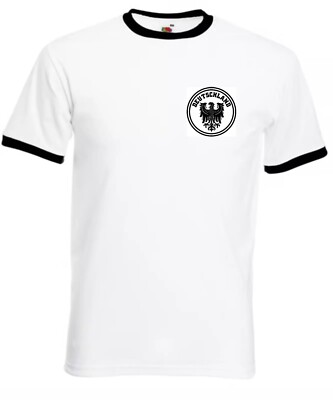 Germany T-Shirt Retro Style White German Deutschland Deutsch Football Team Adult