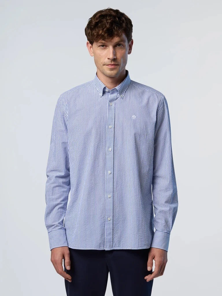 s.Oliver Camicia A Maniche Lunghe, Vestibilità Regolare, Uomo, Blu Verde 494, L