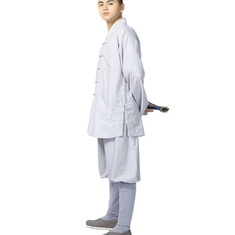 Monje Kung Fu Uniforme Templo Shaolin Disfraz Bata Budista Meditatio Tai Chi Traje Foto 3 de 4