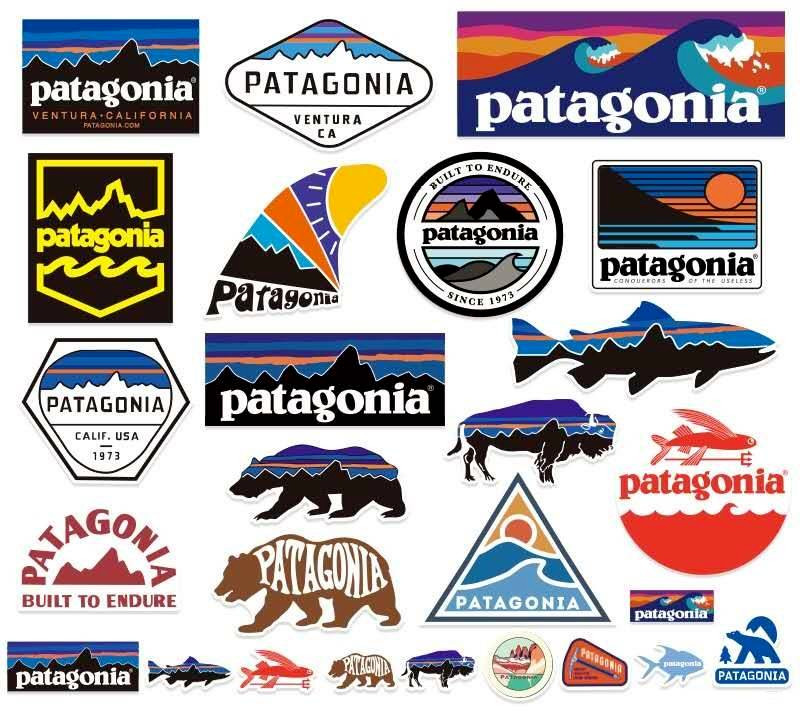 Paquete de pegatinas Patagonia - 5 pegatinas. Regalo Exterior Senderismo Escalada Surf