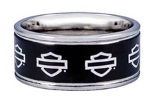 Harley-Davidson Men's Outline Bar  Shield Stainless Steel Band Ring HSR0025