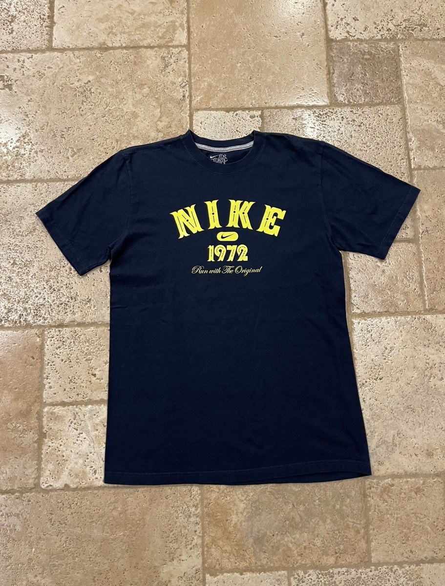 Vintage Nike Navy / Yellow 1972 Logo Short Sleeve Tee | eBay