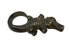 Vintage Cast Brass Alligator Ashtray Holder Cigarette Decor Tobacciana