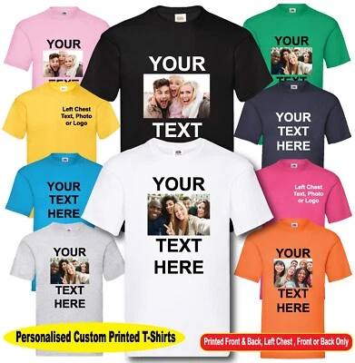 DECOMATTERS Personalised T-Shirt Custom Printed Your Text Photo Logo Stag Do Hen Party Top