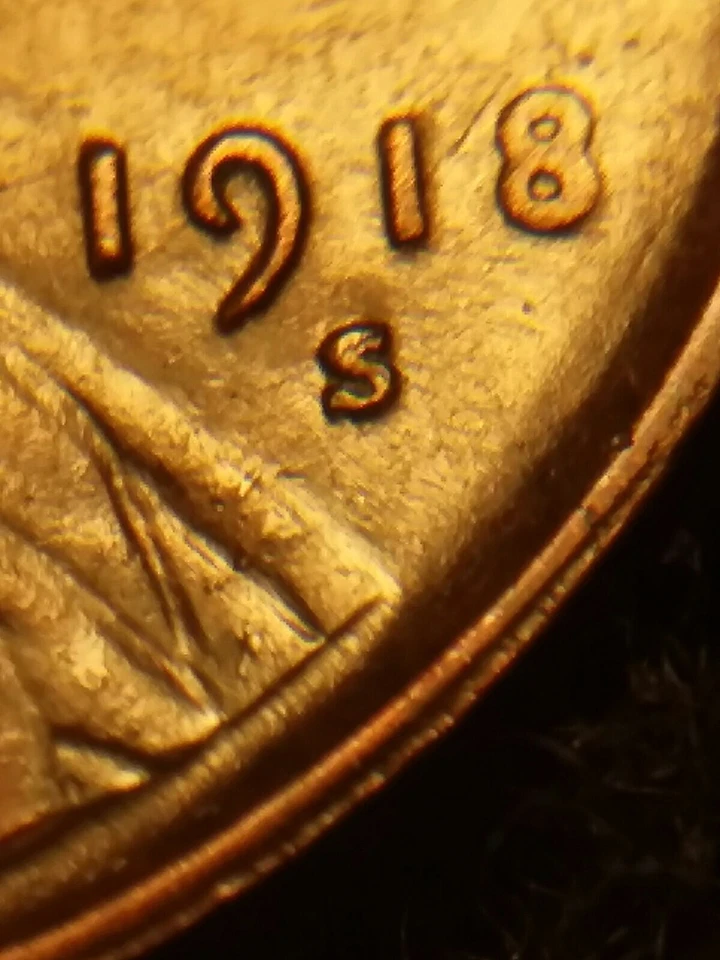 AU 1918 s Lincoln wheat cent misaligned die doubled eye strike doubling RTY S - Image 3 of 4