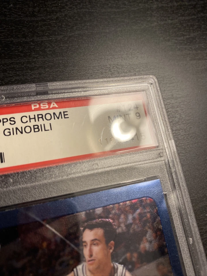 2002-03 Topps Chrome Emanuel Manu Ginobili ROOKIE RC #124 PSA 9 MINT Spurs 2003 - Image 4 of 4