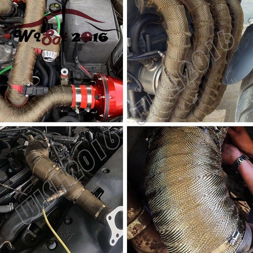 Cinta de envoltura térmica de tubo de escape de fibra de vidrio rollo de 2" 50 pies + kit de lazos - Imagen 4 de 20