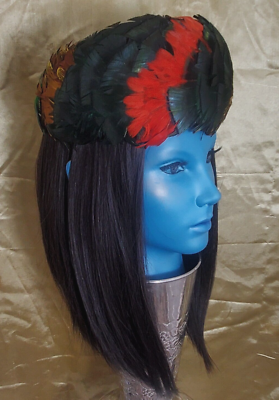Vintage Feather Hat By Palomere Union Tag 1940\'s-50\'s Half Hat-Feather Hat 50s Feather Half Hat - Etsy main image 3