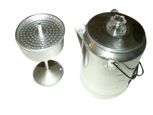 Campfire Coffee Pot Camping Hiking Coffee Percolator 9-Cup Aluminum Pot
